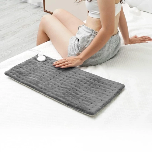Coussin chauffant électrique pour le dos, muscles et articulations | 30 x 60 cm | gris | HPD-3060-Grey