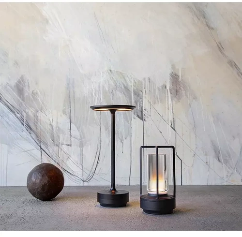 HJA27 | Lampada da tavolo LED da campeggio con batteria integrata da 2000 mAh e pannello touch | 3 colori di illuminazione, dimmerabili | Nero