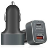 KP-2UC-Černá | Nabíječka do auta s rychlým nabíjením Power Delivery 3.0 a Quick Charge 3.0 | 60W