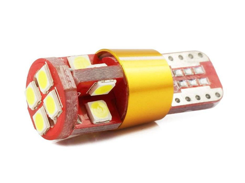 Auto LED žárovka W5W T10 12 SMD 3030 GOLD CANBUS