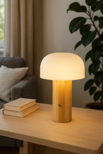 Dotyková stolní LED lampička s akumulátorem | designová noční lampička s nastavitelnou teplotou a intenzitou světla | YG-VM40A