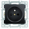SOC80 | Black F60 socket - frame insert | single with earthing | Black | 230V