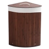 AYL-60L-DABR | Bruine wasmand | Bamboe speelgoedcontainer | Houten wasmand |. Wasmand met één vak voor de badkamer | Hoek mand