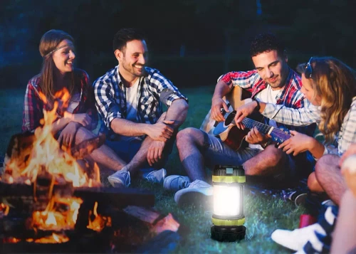 HC-260 | Lámpara LED multifuncional para camping, linterna turística con función powerbank | Luz roja | 6 modos de iluminación, 800lm, 3700mAh, hasta 20h de funcionamiento, IPX4