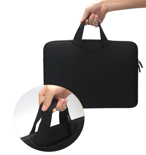 BR04 | Neoprénová taška, puzdro na notebook 15,6" | rúčky, dve bočné vrecká | čierna