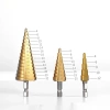 SDS-3PCS-GOLD | Set of 3 conical drill bits | HSS step drills