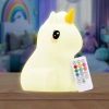 LED-Nachtlicht Einhorn | tragbare Kinderleuchte, 9 Lichtfarben, USB-aufladbar | JL-219