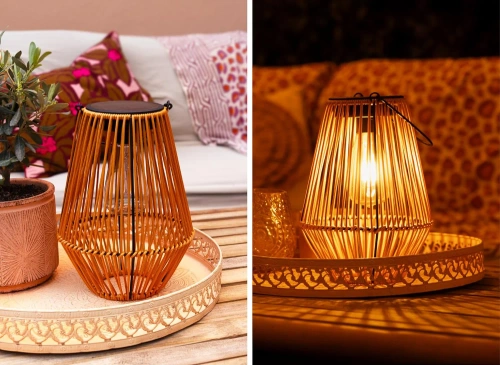 JX21-Bambus | Bezdrátová solární lampa | Zahradní lampa s držákem