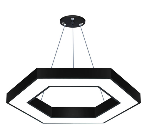 LED-Pendelleuchte | 50 W | Hexagon | Aluminium | CCD flimmerfrei | Ø 80x6 cm | LPL-002