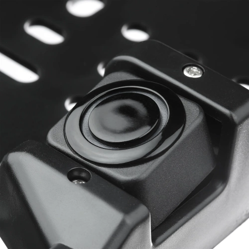 Cornice targa con telecamera per retromarcia e sensori di parcheggio - 3 in 1 | Cornice per telecamera per retromarcia con sensori - grandangolo, LED, impermeabile IP67