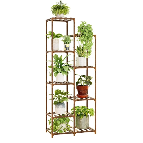  NZ252-BAMBOU | Support de fleurs en bois pour pots de fleurs | Support pour plantes | Étagère à fleurs