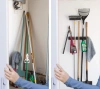 Holder for mops, rakes and brushes with hooks | 5 places + hooks | SL-005H