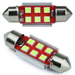 Autó LED izzó C5W 6 SMD 3535 CAN BUS zöld