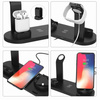 WD-02 | Docking station QI per Apple iPhone Airpods Watch | caricabatterie wireless 15W | 3 connettori: USB-C/Lightning/Micro USB