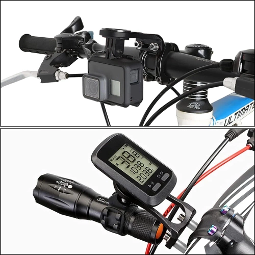 Lenkerhalterung für Fahrradcomputer und GoPro | Aluminium-Halter kompatibel mit Garmin, Bryton | MBZJ-042