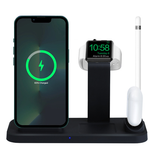 WD-05 | Dockingstation til Apple iPhone AirPods Watch | Qi 15W telefonoplader | Lightning oplader til Airpods høretelefoner