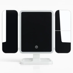 Сгъваемо козметично огледало за грим с LED осветление и увеличение 2X 3X | бяло | XR-3300-WHITE