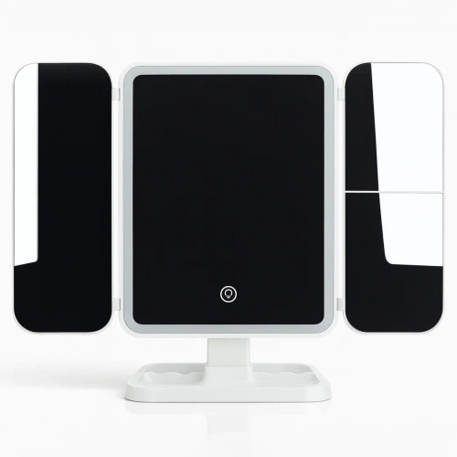 Espejo cosmético plegable con luz LED y aumento 2X 3X | blanco | XR-3300-WHITE