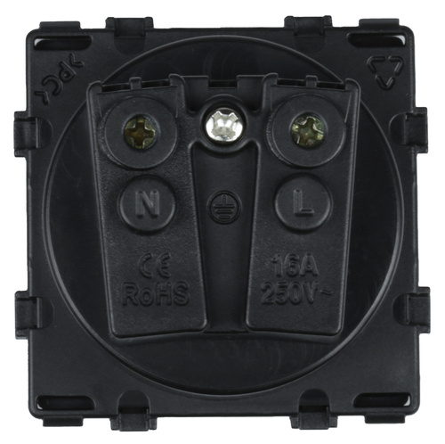 SC80-4 | Quadruple frame for 230V socket | Tempered glass | Black