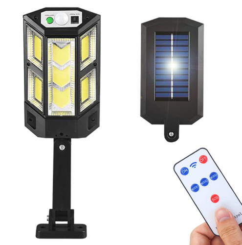 Garten Solar-LED-Lampe mit Bewegungs- und Dämmerungssensor in der Größe S | IP65 | 59 LED-COB-Lampen | IR-Fernbedienung | LD-05-S