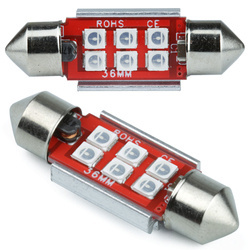 Bombilla LED para coche C5W 6 SMD 3535 CAN BUS azul