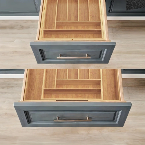 Organizzatore per posate | Inserto per cassetti in bambù con 9 scomparti | Modello KBT-G944