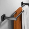 MJR-60CM-2-NERO | Portasciugamani | Supporto da parete per bagno | Barra del bagno