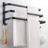 MJR-50CM-3-NOIR | Porte-serviettes | Support mural de salle de bain | Barre de salle de bain 
