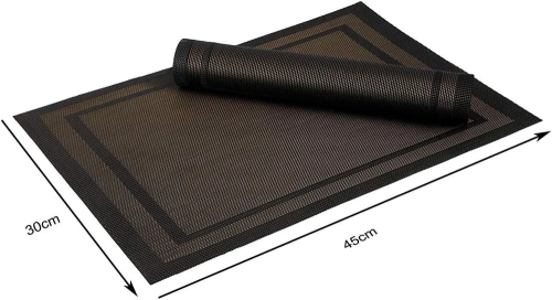 F040-BLACK | Kitchen table mat | Plate mat | Table mat | Decorative kitchen mat