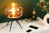 BH-233-MARRONE | Elegante lampada da comodino con paralume in vetro | Lampada da tavolo moderna in vetro