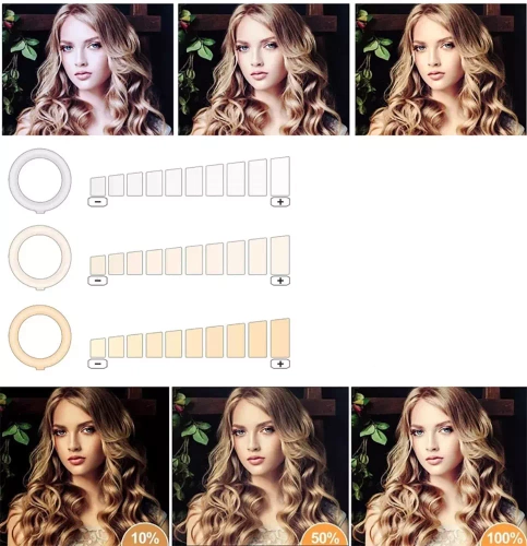 YQ-480B | Potente lámpara anular con ajuste suave de color e intensidad de luz con trípode de 195 cm | 3 soportes para teléfono, bolso