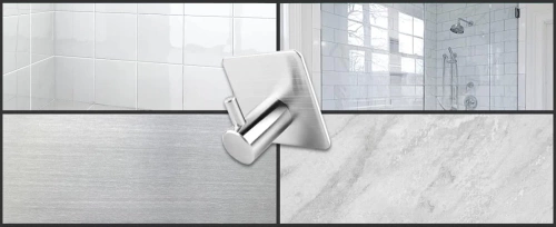 BXG-4PZ-ARGENTO | Gancio in argento per abiti, panni, asciugamani | Supporto autoadesivo per accessori da cucina