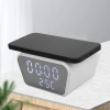 Ceas deșteptător inteligent cu încărcător wireless Qi 15W | Ceas deșteptător cu trei alarme | Ceas cu afișaj de temperatură | SZ01-15W-W