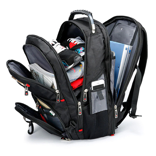 Multifunktions-Rucksack | 40 l, Laptopfach, USB- und 3,5-mm-Klinkenanschluss | 1680D ballistisches Nylon | schwarz