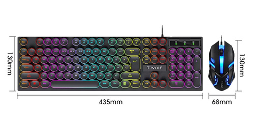 TF270 | Gamingset: toetsenbord en muis, RGB LED-achtergrondverlichting, USB