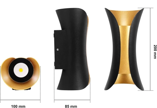 BD-C020 | Havelampe, udendørs LED facadevæglampe | op - ned | 10W, IP65