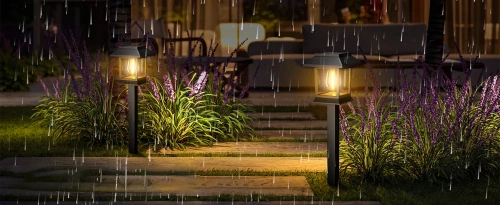 HK-115B | Lampe de jardin solaire LED | Poste à coller