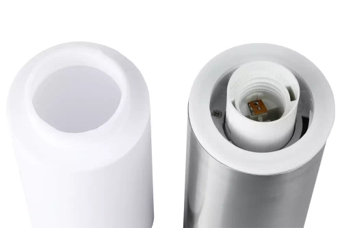 LLR-65CM | Álló kerti lámpa, kerek oszlop E27 izzóhoz | Tápegység 230V, rozsdamentes acél | rozsdamentes acél, 65cm