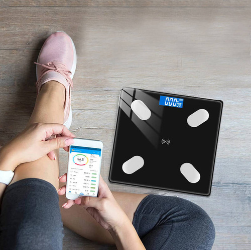 NS-BT1 | Bilancia pesapersone intelligente Bluetooth con termometro | Display a LED