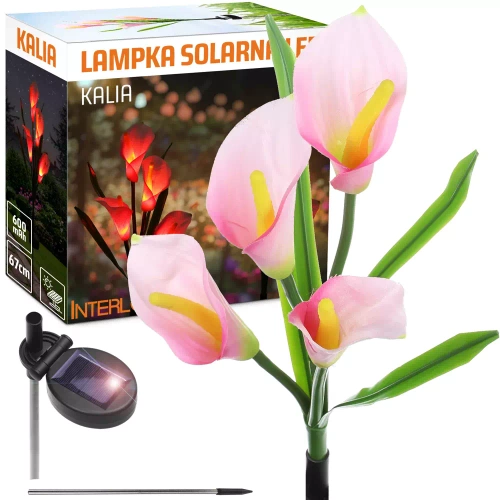 FLD-38-RUŽOVÁ | Solární LED zahradní lampa Kalia | 67 cm, 600 mAh