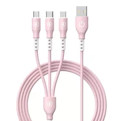 B2-3in1-rose | Câble USB avec trois fiches de chargement