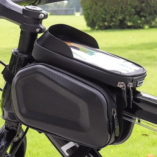 Bolsa para cuadro de bicicleta | funda táctil para teléfono | alforja impermeable de bicicleta EVA | organizador para bicicleta 464-OPP