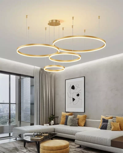 RLK-C04-120W-G | Многокомпонентна модерна висяща лампа | LED | злато