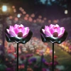 FLD-39-ROSE | Lampe solaire de jardin à LED Nénuphar, Lotus | 70 cm, 600 mAh