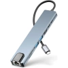 HUB | Splitter USB-C la 2x USB-A + 2x USB-C + carduri SD + TF + HDMI + LAN | adaptor, splitter tip C 8in1