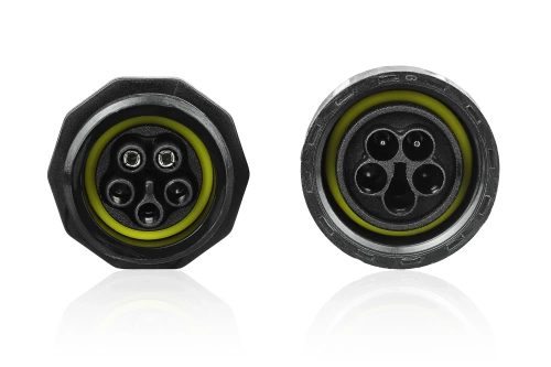 Hermetická kabelová spojka IP68 | šroubovací konektor + rychlospojka 2pólová 450 V 24 A pro kabely 4–11 mm | M684-C