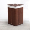 AYL-60L-DABR | Cesto de roupa suja marrom | Recipiente de brinquedo de bambu | Cesto para roupa em madeira | Cesto para roupa suja com compartimento único para casa de banho | Cesta de canto