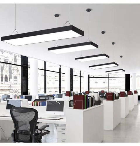 Linear hanging lamp 120 cm | 40W black office LED module | Lamp width 18 cm