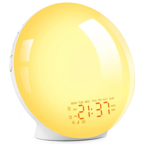 WRSL22 | Réveil avec lumière LED | Lampe de nuit avec simulation de lever de soleil