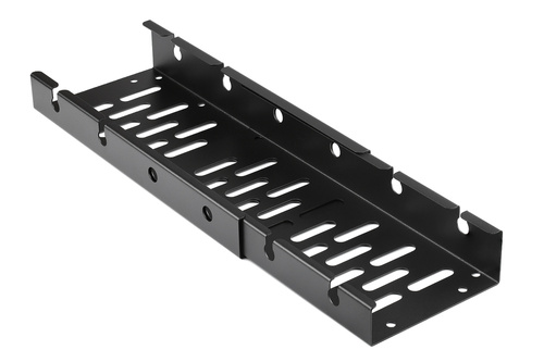 CWT-O3 | Organizator reglabil pentru cabluri sub blat birou 29-53 cm | Coș, ghid, mâner | Negru